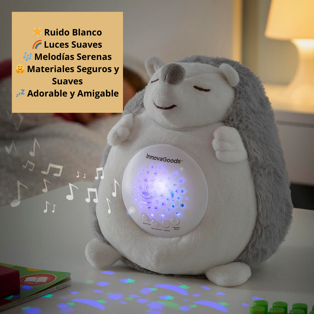 Erizo de Peluche con Ruido Blanco y Proyector Quitamiedos Spikey
