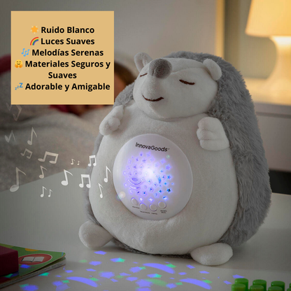 Erizo de Peluche con Ruido Blanco y Proyector Quitamiedos Spikey